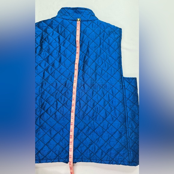 Chico's Design Silk Royal Blue Quilted Vest Zipper Front Size Large - Picture 5 of 5